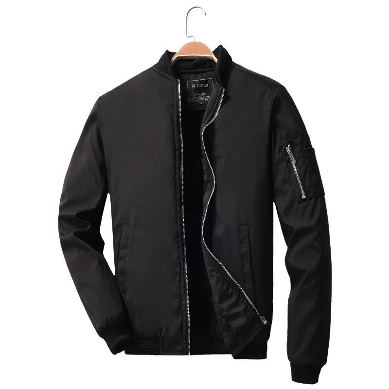 Winter Big Size New Men's Coat Plus Fleece Slim Fashion Casual Standing Collar Men's Warm Jacket