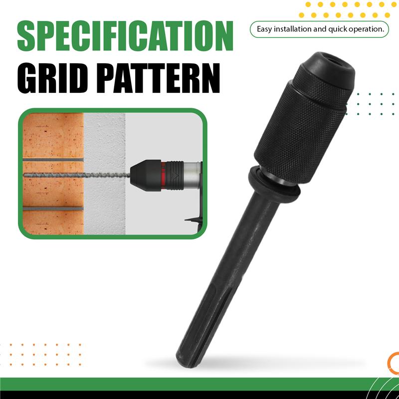 A25F-Conversion Rod Chuck Converter Five-Hole To Four-Hole Black Electric Hammer Conversion Rod Checkered