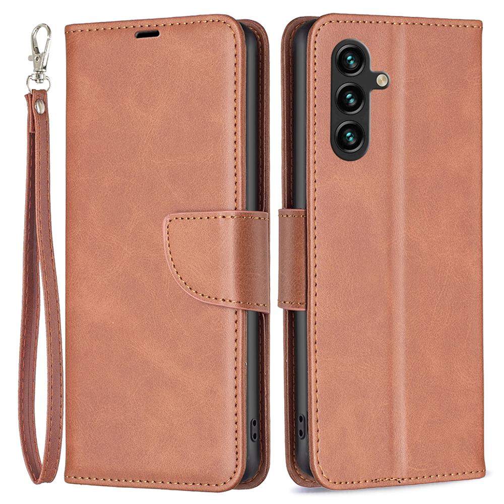 

For Samsung Galaxy A56 5G Case Shockproof PU Leather Cover with Wallet Card Slots Brown