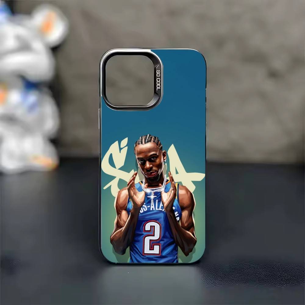 Basketball S-Shai Gilgeous-Alexander 2  Phone Case Color Silver Shell For IPhone 17 16 15 14 13 12 11 Pro Max Plus