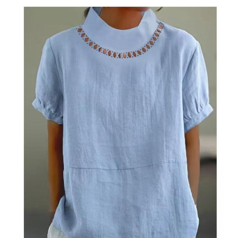 

Весенне-летние свободные хлопковые и льняные модные повседневные женские блузки и рубашки S