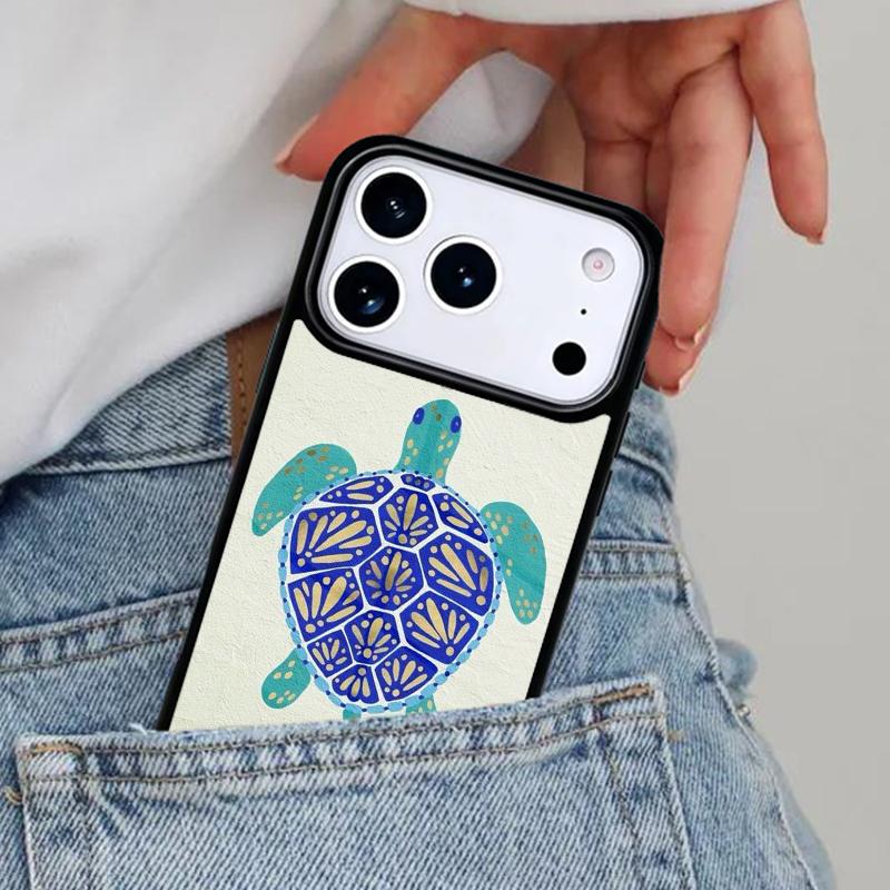 Cute Turtles Painted Phone Case for iPhone 16e 15 14 13 12 17 Pro Max Plus Air 17pro Cover Coque