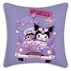 Kawaii Kuromi Sanrios Pillow Covers Cartoon Sofa Decorative Home Double-Sided Printing Short Plush Cute Cushion Cover