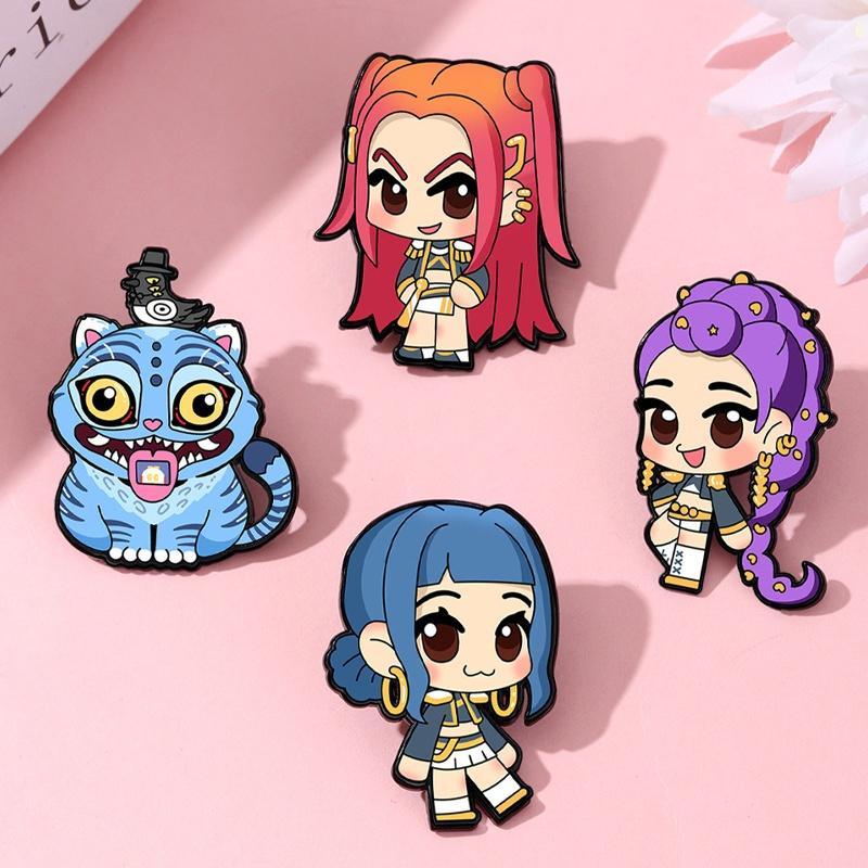 Kpop Demon Hunter Brooch Huntr/X Enamel Pins Badge For Women Men Coat Hats Backpacks Accessories Fashion Jewelry Gift