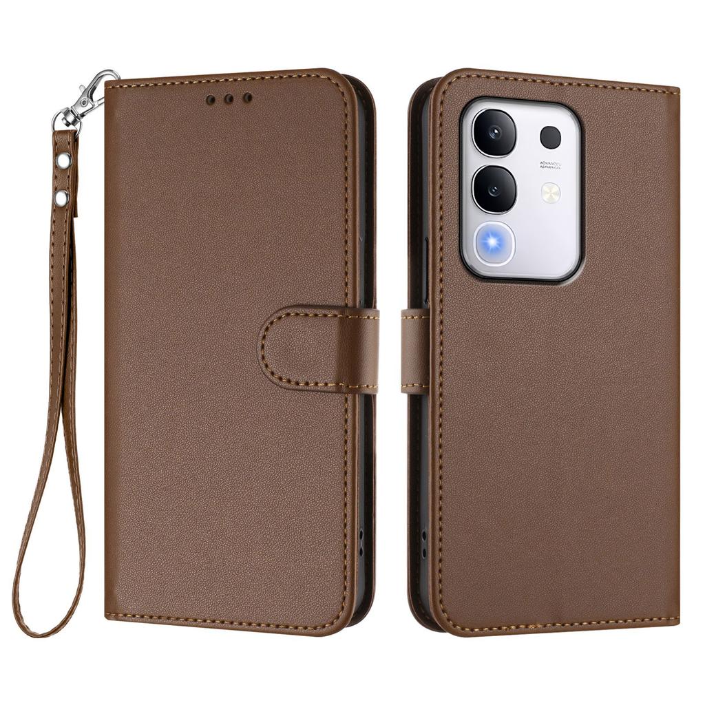 For vivo T4x 5G/vivo Y300t 5G/vivo iQOO Z10x 5G/vivo Y29 4G Leather Case Wallet Stand Phone Cover with Wrist Strap