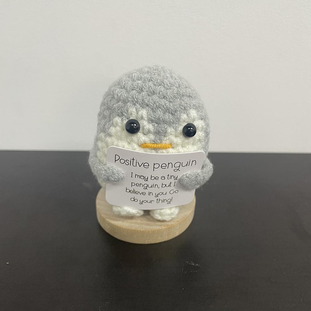 New Handmade Knitting Panda Doll With Card Ornament Home Decoration Mini Funny Positive Potatoes Room Decor Christams Gifts