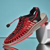 2024 Unisex Korean-Style Breathable Woven Sandals for Plus Sizes - Casual and Beachwear
