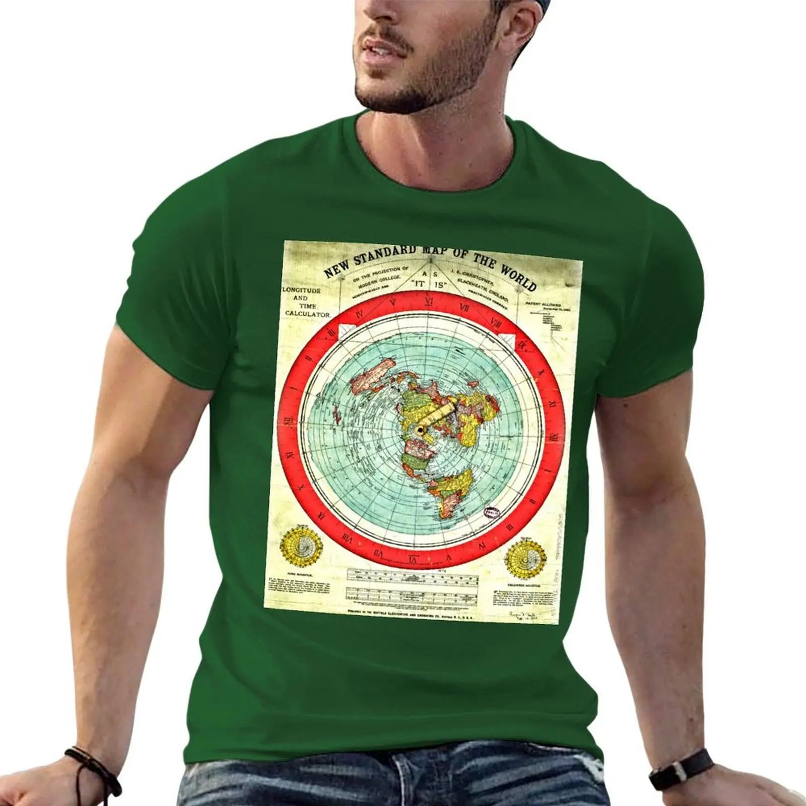 

Gleason 1892 Flat Earth Map Research Flat Earth T-Shirt vintage anime shirt anime stuff plus size men clothing 4XL