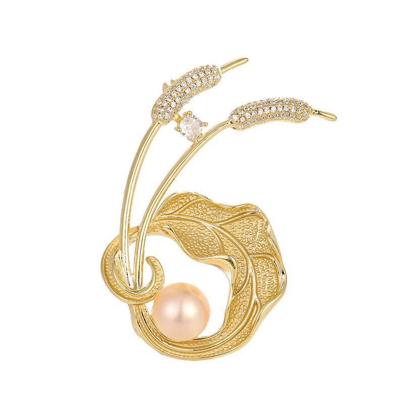 Bo Xin Yun Elegant Pearl Leaf Brooch - High-End Fashion Accessory & Gift