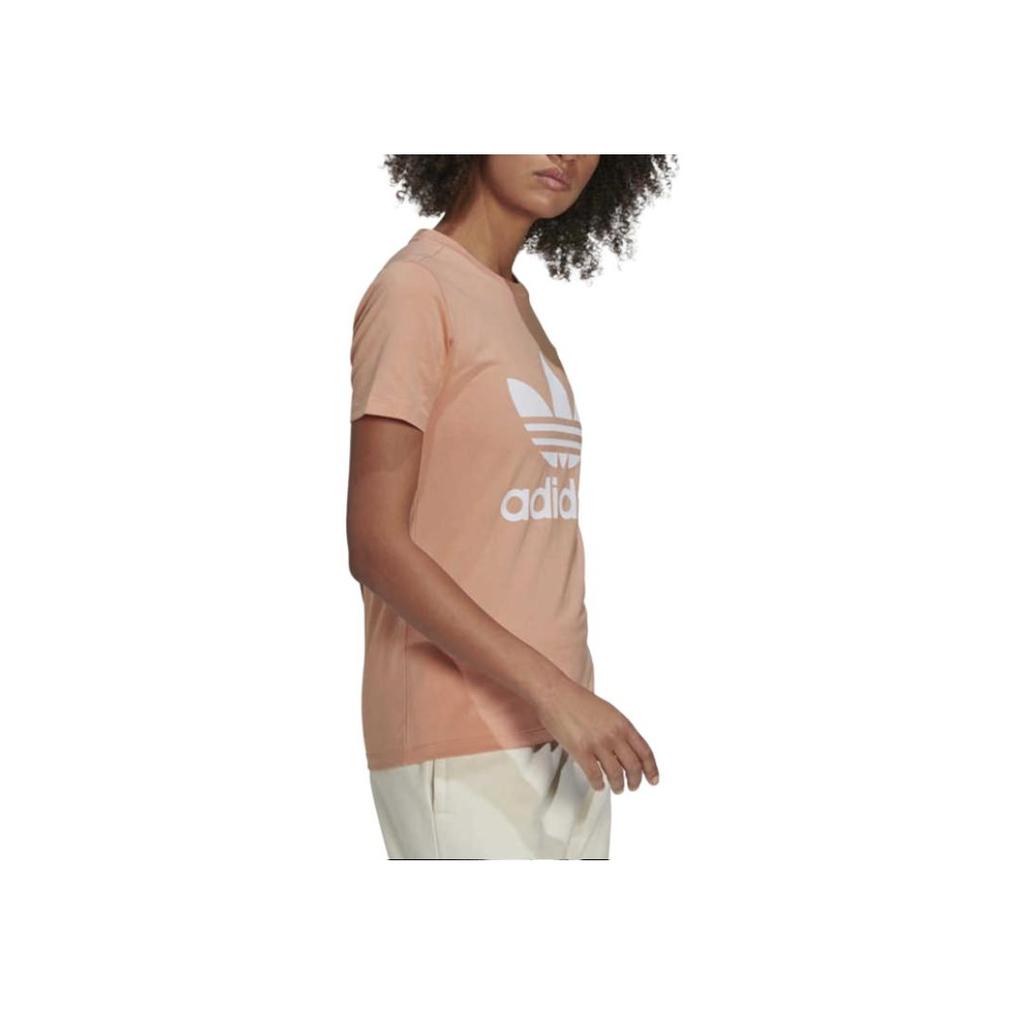 Adidas Originals Adicolor Classics Logo Sports Retro Casual Short Sleeve T-Shirt Women Tops Pink H33566