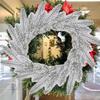 1/20PCS Christmas Pine Needle Branches Cypress Leaf Flock Pine Xmas Tree Artificial Fake Plant Wreath Ornament Snowy Twig Decor