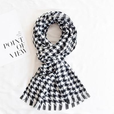 Houndstooth Imitation Cashmere Scarf - Stylish, Warm Winter Accessory