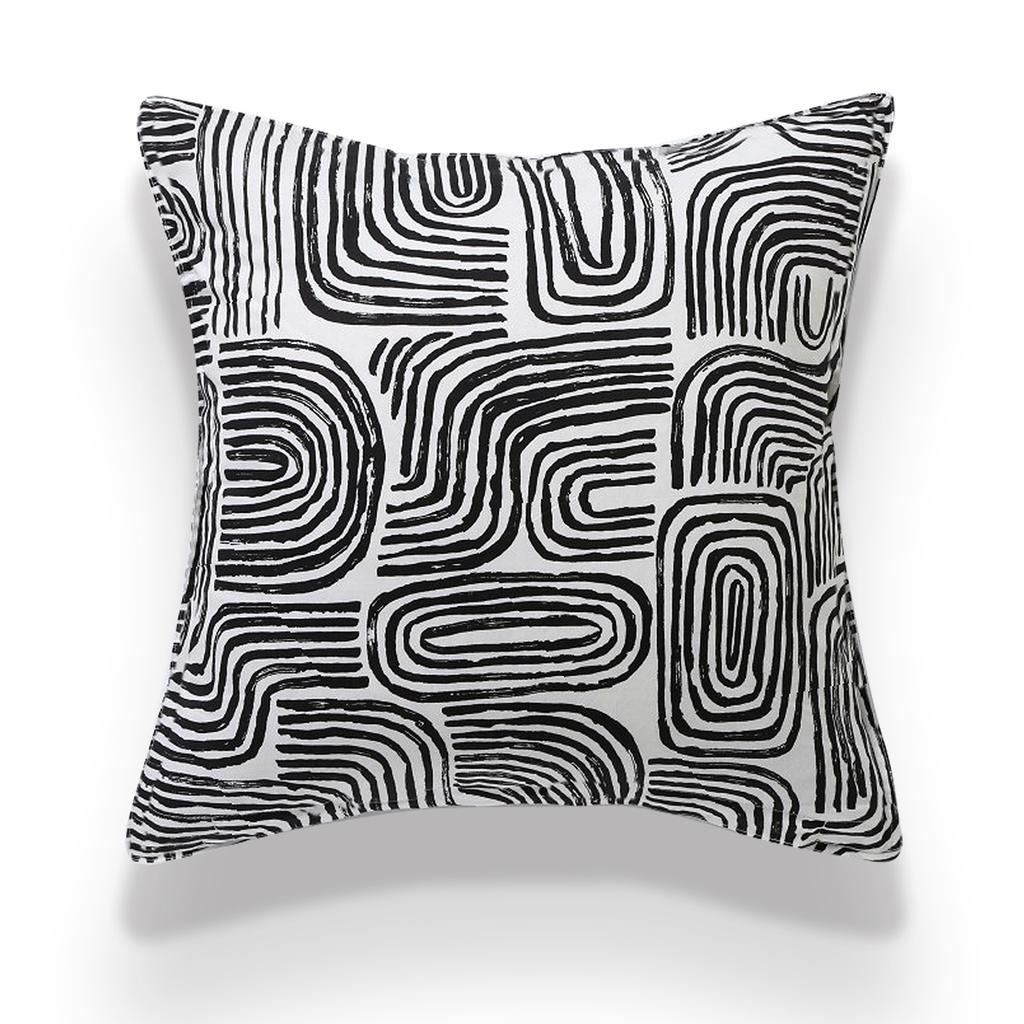 Nordic Velvet Line Print Cushion Cover Plaid Jacquard Throw Pillow Cover 45x45cm Living Room Bedroom Decorative Pillows for