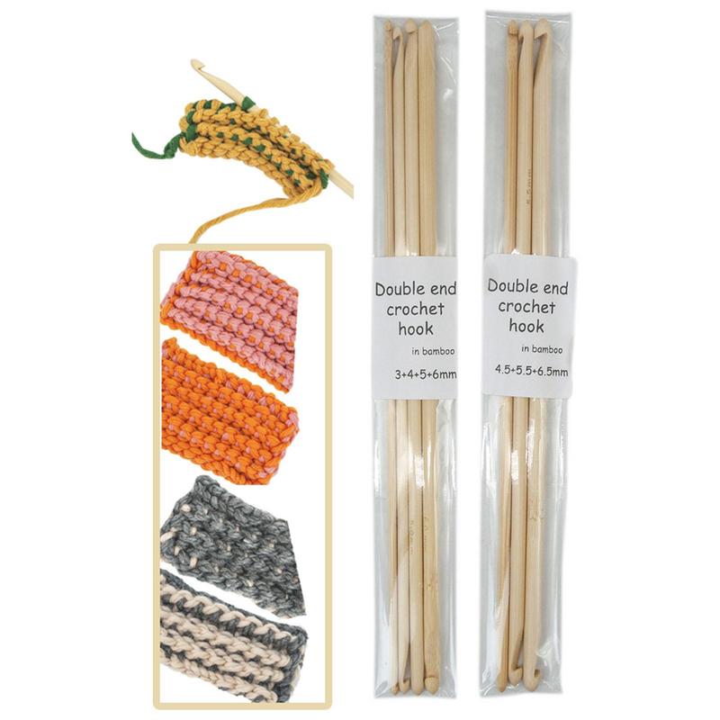 Double End Crochet Bamboo Tunisian Crochet Hooks Knitting Needles Set Ergonomic Weave Craft Rochet Hook For Household DIY Lovers