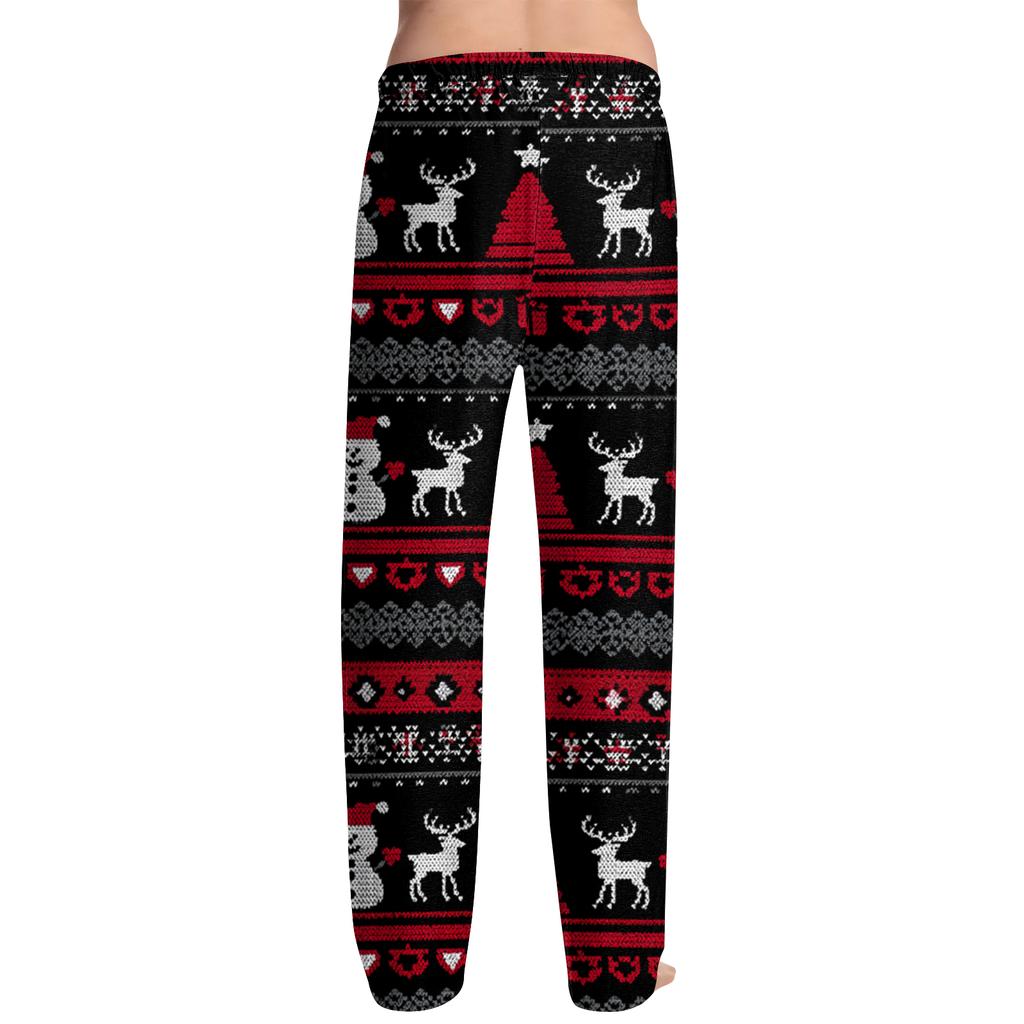 Men's Christmas Print Drawstring Pants Casual Pajama Pants
