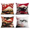 Home Decor Fuji Mountain & Cherry Blossom Pillow Covers Pattern Cushion Cover Suitable For Sofa Bedroom Car Pillow Cover