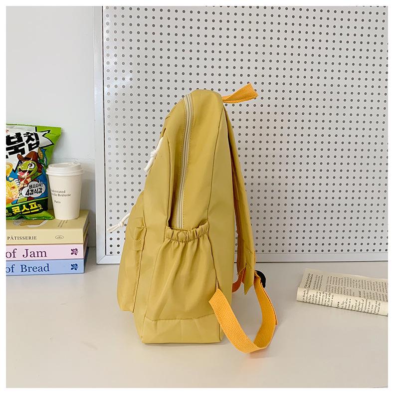 Korean Style Solid Color Nylon Lightweight Backpack - Versatile Casual Schoolbag for Students 2025, Unisex