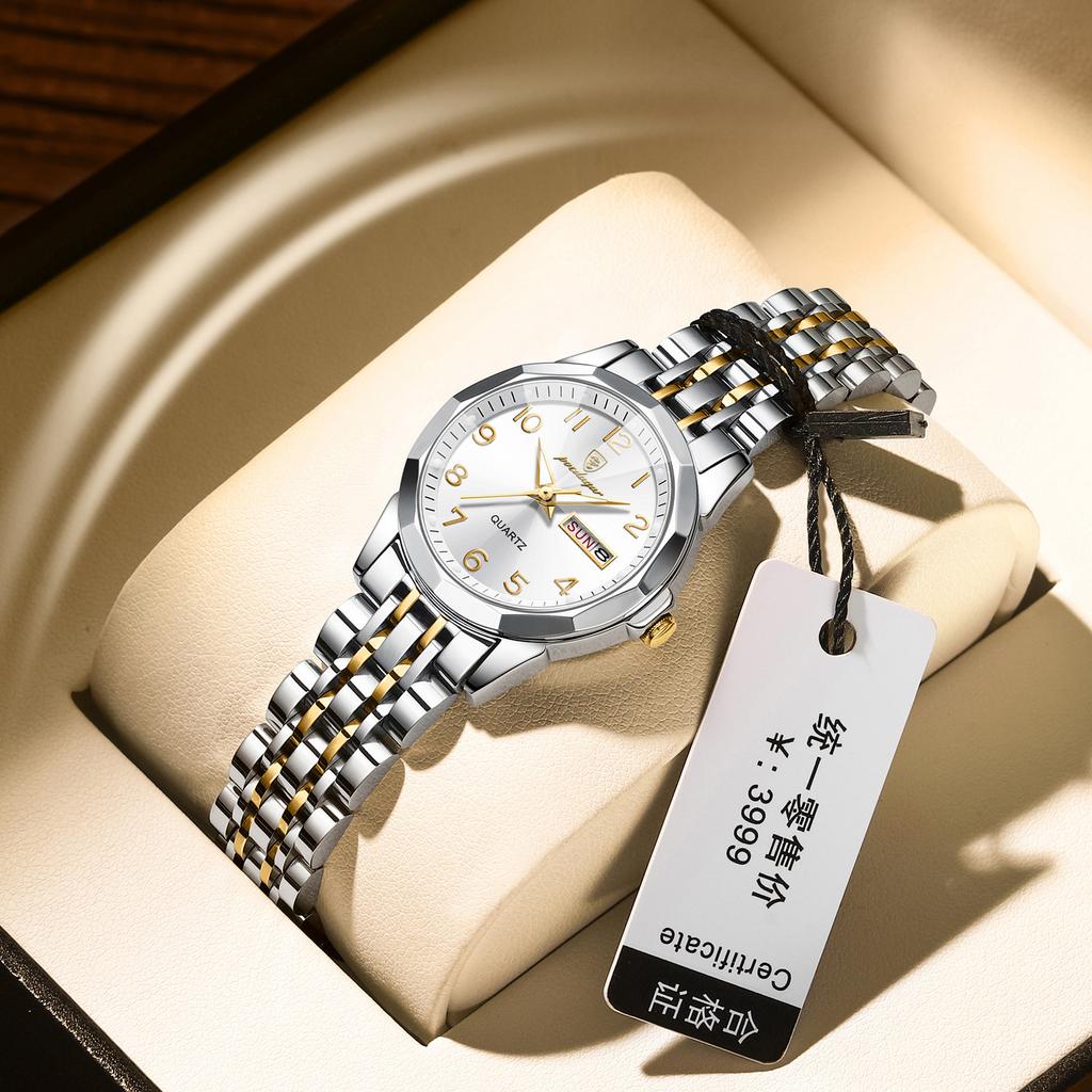 Waterproof Ladies Watch Double Calendar Quartz Watch Women