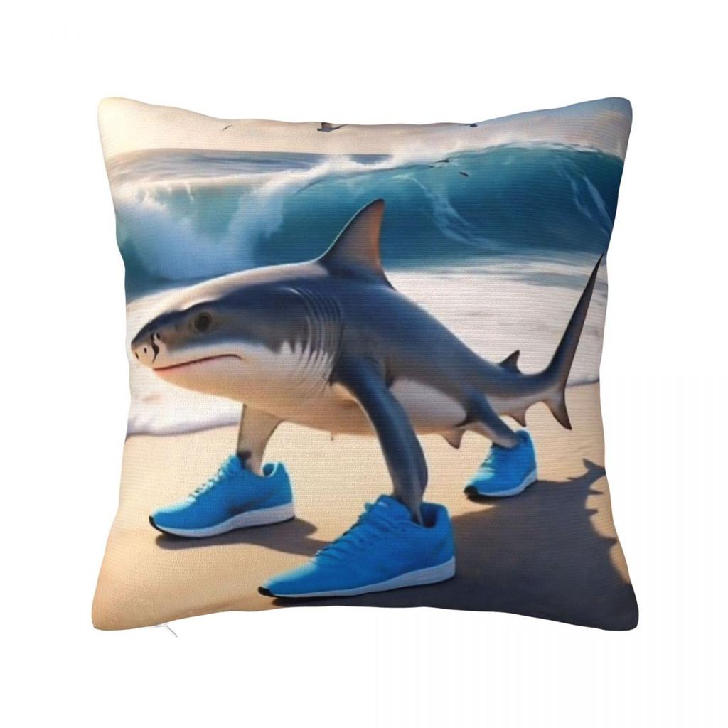 Tung Tung Tung Sahur Square Pillow Cases Italian Brainrot Meme Cushion Cover Vintage Polyester Decor Pillowcase for Living Room