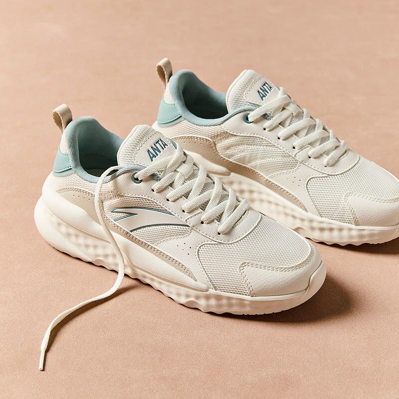 New Anta Unruly Series Non-slip Wear-resistant Shock Absorption Low-Top Casual Shoes Women's White Gray Cyan 922448816-1