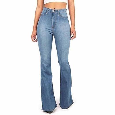 Jeans Vintage a Vita Alta a Zampa di Elefante da Donna - Denim Elasticizzato Slim Fit Pantaloni Svasati
