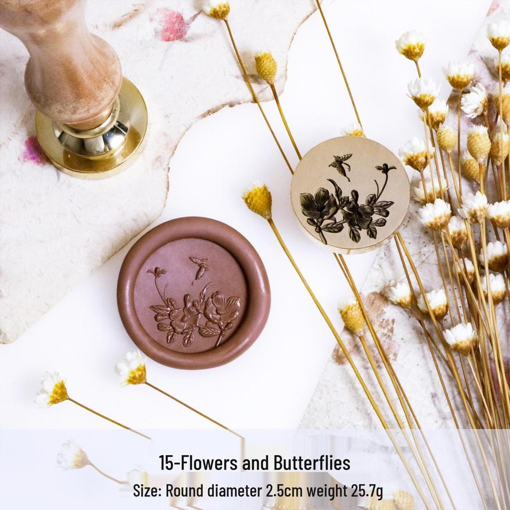 Three-Dimensional Engraved Brass Wax Seal Stamp Head with Frosted Irregular Multi-Layer Design