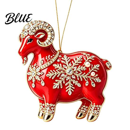 Decorative Hanging Ornaments for Tree 2PCS Christmas Goat Ornaments 2D Acrylic Festive Party Supplies Pendants Lightweight Holiday Home Decor