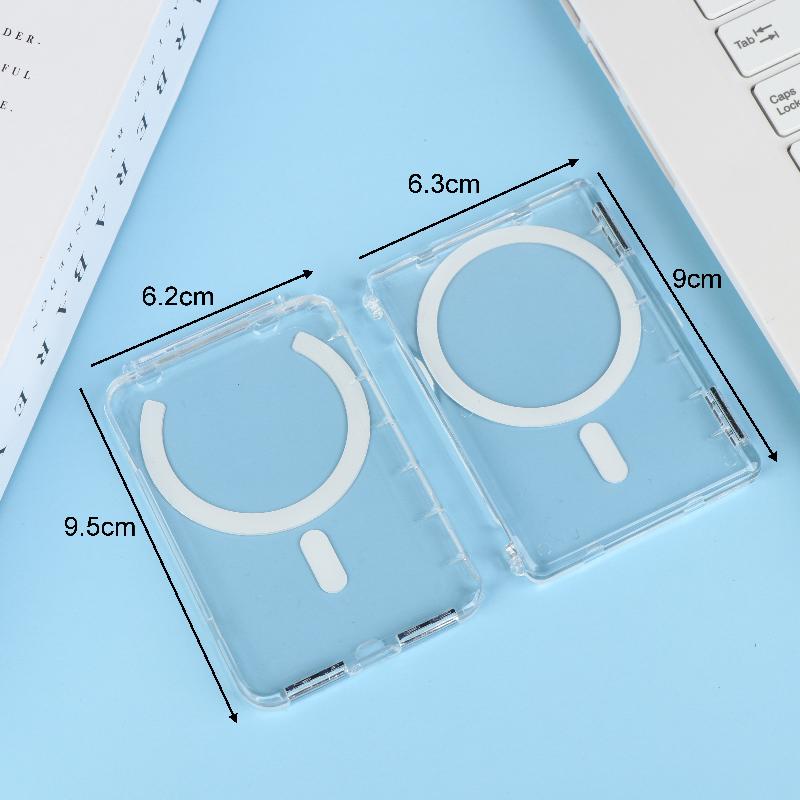Für Telefon Magsafe Transparente Hülle Magnetischer Ständer Halter Geldbörse 2 Kartenfächer Doppelter Starker Magnet Stoßfeste Handyhülle