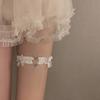 Women's Lace Garter White Black Belt Heart Cross Punk Leg Ring Adjustable Garters Bow Bell Cosplay Sexy Leg Chain