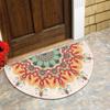 Bohemian Style Semi Circular Floor Mat Ethnic Wind Entrance Door Foot Mat Household Bathroom Absorbent Mat Lettuce Blanket