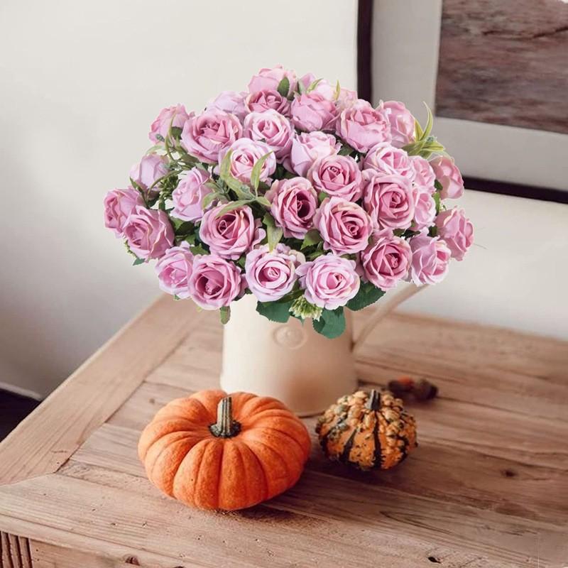 10-Head Osmanthus Rose Bouquet for Wedding, Home Decoration, or Photography
