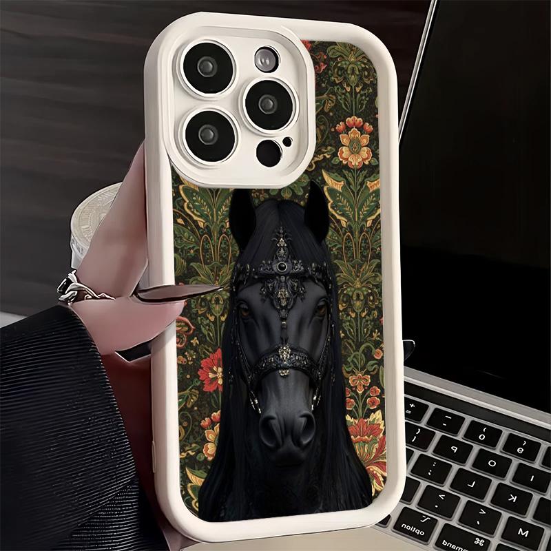Phone Case for iPhone 17 Air 16E 15 16 Pro Max Horse Art Aesthetics Cover 14 Plus 13 12 Mini Soft Shell Silicone Fundas