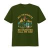 My Favorite Buddies Call Me Dad Skiing T Shirt Casual Crew Neck Slight Stretch Fabric Regular Fit Perfect For Unisex All Vintage