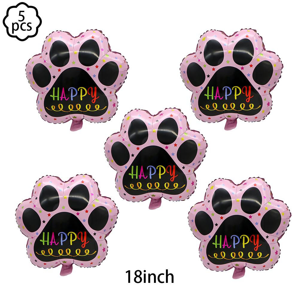 Pink Pet Dog Party Plate Cup Napkin Tablecloth Pet Paw Tableware Set Dog Party Decor Puppy Dog Birthday Party Decor Supplies