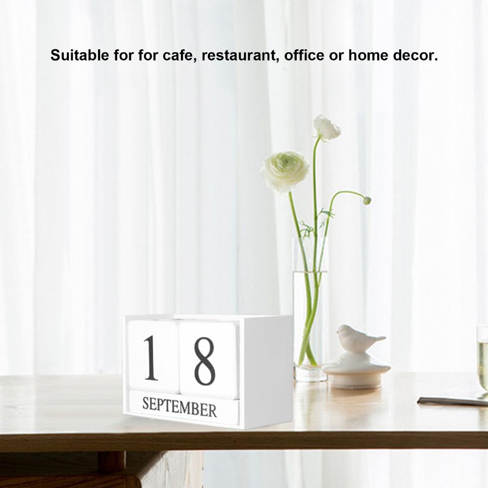 6pcs Month Desk Calendar Blocks Date Perpetual Desk Calendar Wooden Block Calendar Classroom Use