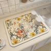 Absorbent Quick Dry Non-slip Table Mat Super Absorbent Mat Vintage Diatomaceous Earth Kitchen Dishwashing and Draining Mat Sink