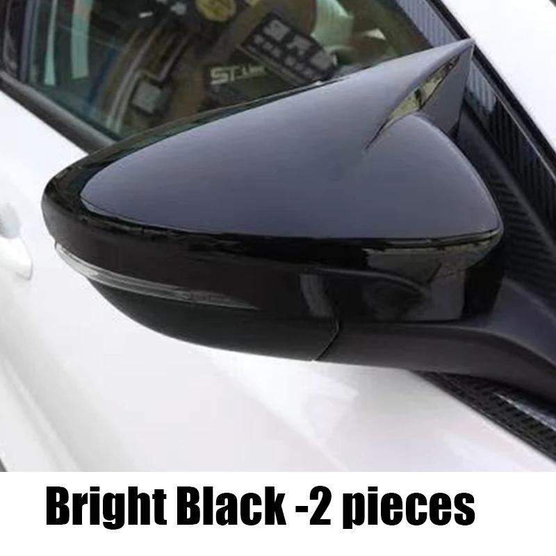 Bull horn rearview mirror protective cover bright black ABS material For Ford Focus MK4      2024