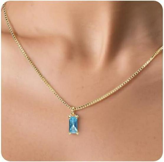 Gold-Plated Zircon Birthstone Pendant Necklace for December