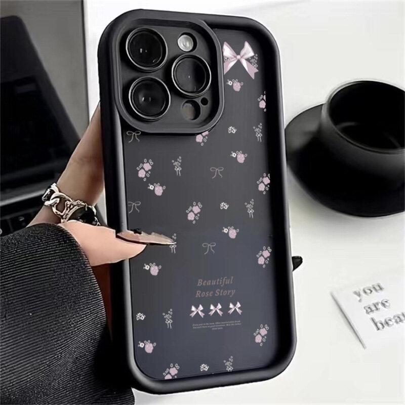 INS Pink Bow Flower Phone Case for Samsung Galaxy M34 M31 M51 M30S M23 M20 M11 M15 J4 J6 Plus J8 A02 S21 FE S20 Ultra Plus Cover