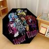 Custom Text Automatic 8 Bone Umbrella, Portable Sun Rain Protection UmbrellaMonster High