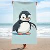 Superweiches Strandtuch, saugfähig und sandabweisend, leicht und schnell trocknend, tropisches Ozean-Kawaii-Design mit Pinguin