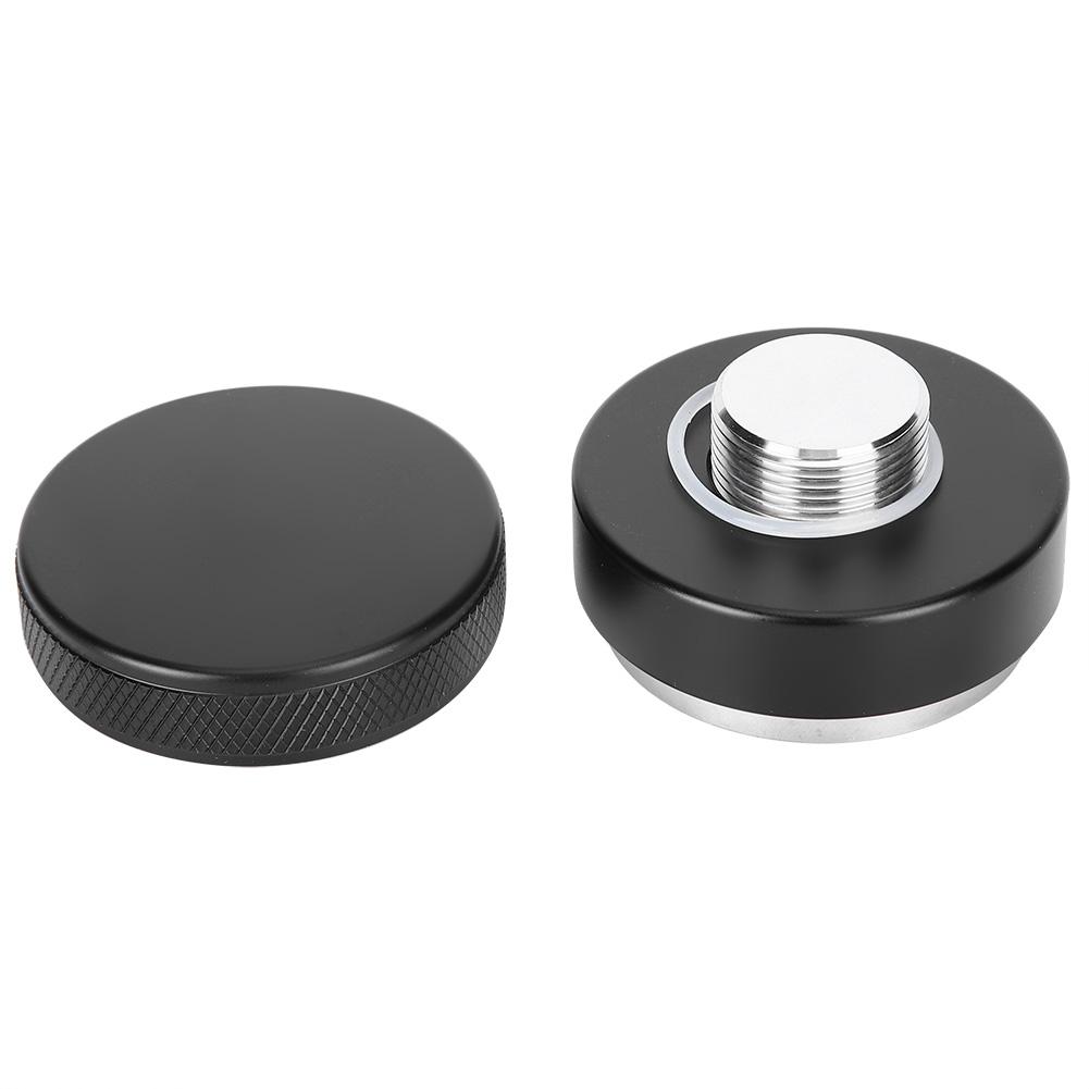 Height Adjustable Stainless Steel Coffee Tamper Distributor Tamping Tool for Home Office58mm Black Flat Bottom