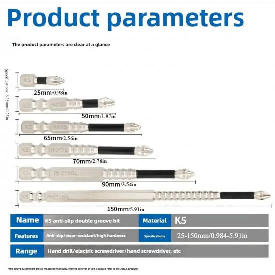 High-Magnetic Screwdriver Drill Bit Set, Lagonshop Durability Driver Bit, Electric Precision Screwdriver Set, Anti-Slip Electric Precision Sets (2*