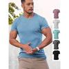 Men'S Summer Sports, Fitness, Leisure, Vertical Stretching, Vertical Stretching, Round Neck Short Sleeve T-Shirt