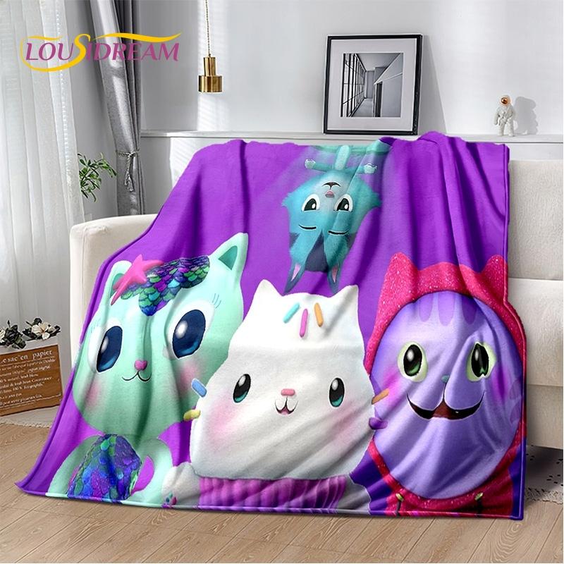 Cartoon Cute Gabbys Dollhouse Girl Soft Blankets,Keep Warm Throw Blanket Comfortable Blanket for Picnic Beds Sofa Home Bedroom