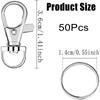 50Pcs Metal Art Crafts Jewelry Lobster Claw Clasp Key Chain Ring Clip DIY Making Swivel Snap Hooks