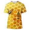 Camiseta masculina com estampa 3D, camiseta engraçada de verão com abelha, manga curta, camiseta masculina casual unissex, camiseta grande, harajuku, gola redonda