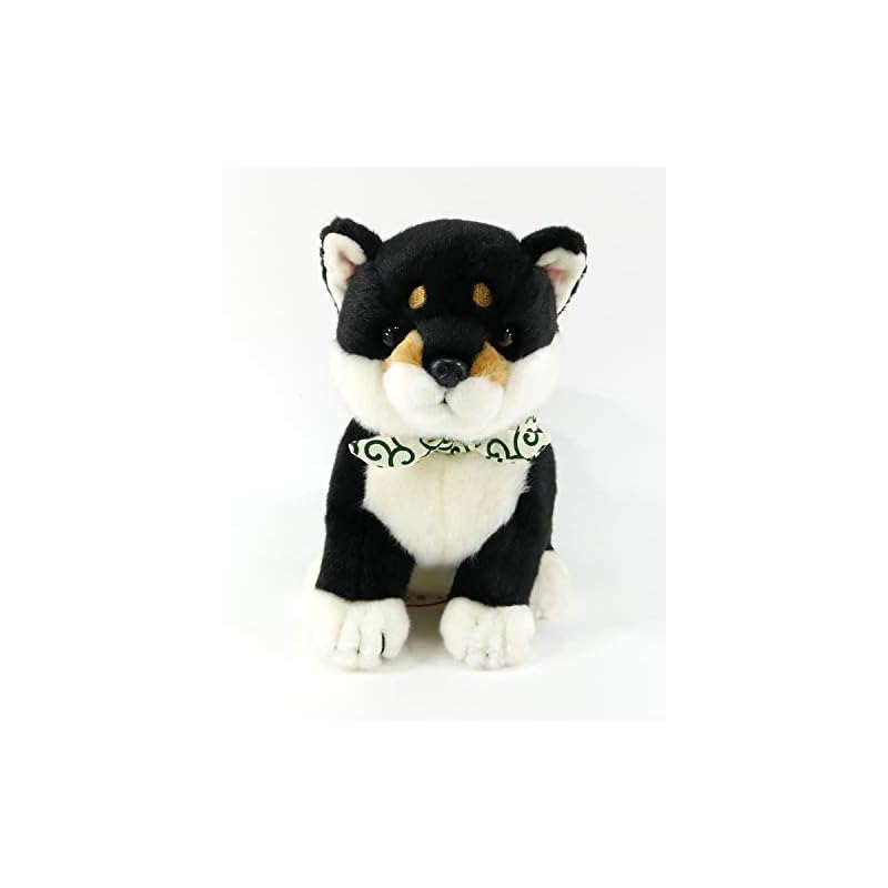 Cute Plush Toy - Black Mameshiba Sitting - Medium Size - Made In Japan - D0031N