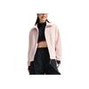 Li-Ning Fitness Series Infrared Warm Anti-Static Stand Collar Casual Loose Fleece Shoulder Dopamine Sweatshirt Women sweatshirt Light-Pink AFDU934-5