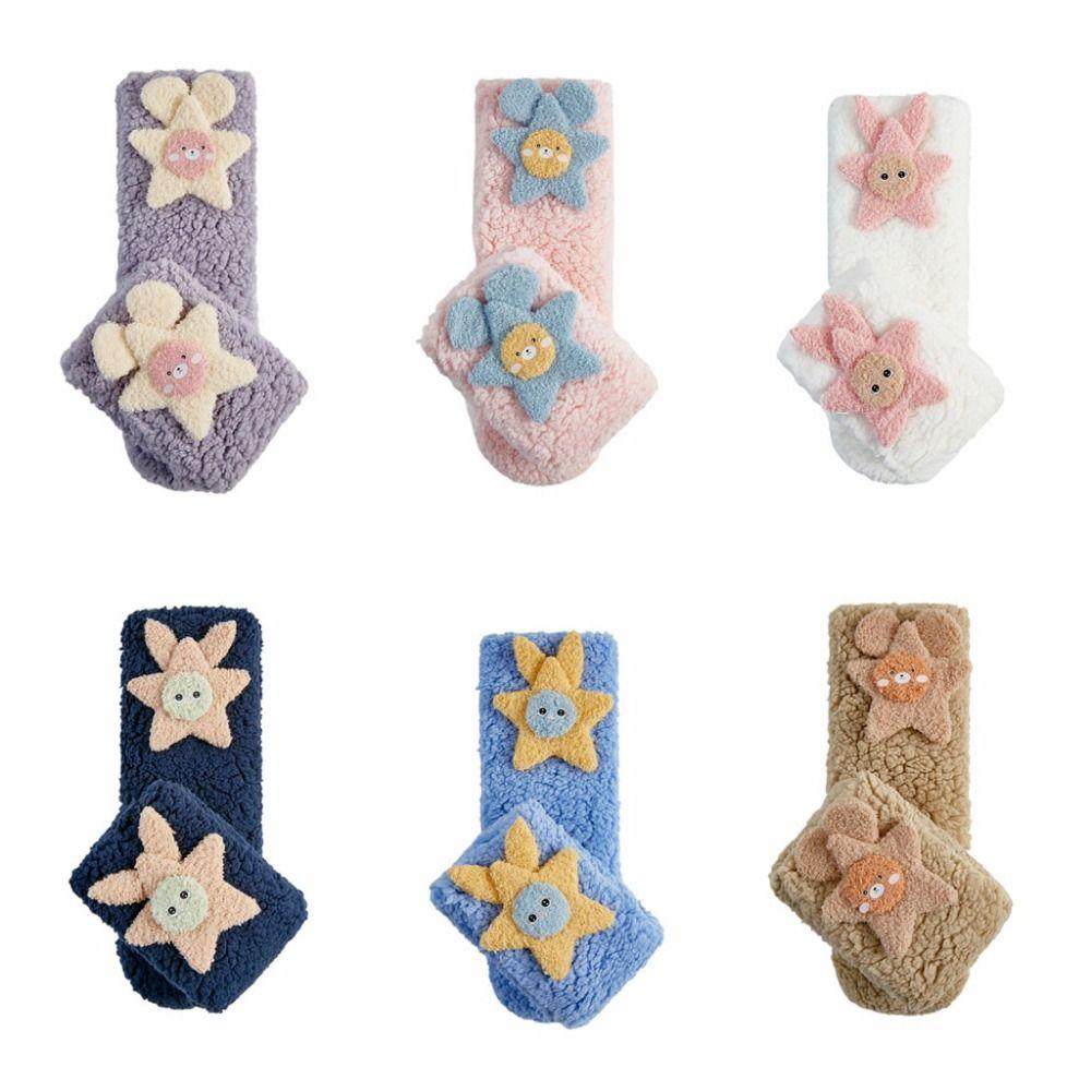Cartoon Floor Stockings Women Mid-Calf Furry Plush Sock Harajuku Funny Tube Socks  Winter